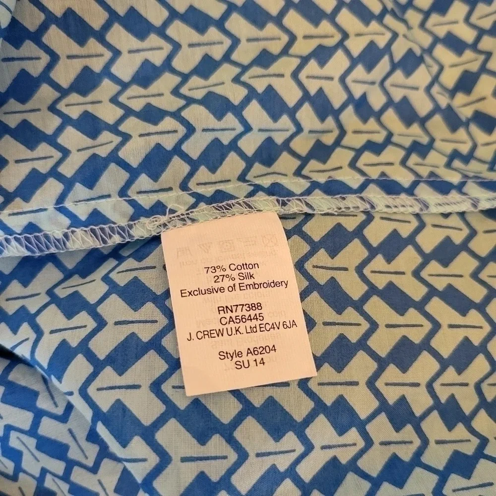 J.Crew Blue Orange Tassel Aztec Arrow Sleeveless